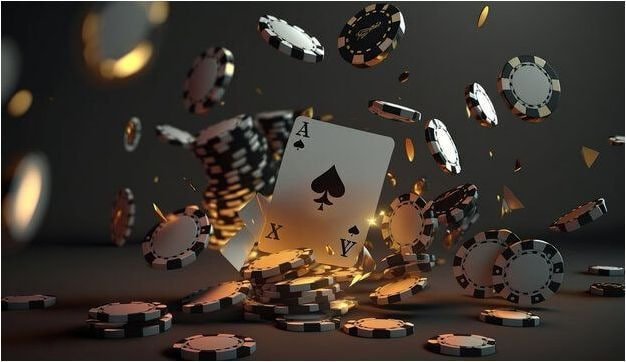 Texas Poker table layout at qqmega368 login with community cards and betting positions